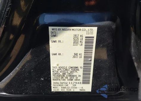 2016 Nissan Altima 2.5 S from USA, damaged, VIN 1N4AL3AP1GC117948